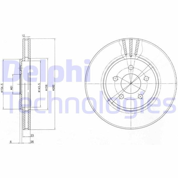 Fren Diski Çiftli Paket . Delikli Ön Chrysler Sebrıng 04/2001 > 12/2006 Delphı Bg4000