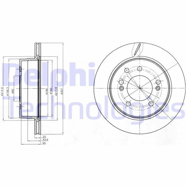 Fren Diski Çiftli Paket . Delikli Arka Ssangyong Rexton. Rodıus 04/2002 > Delphı Bg4273