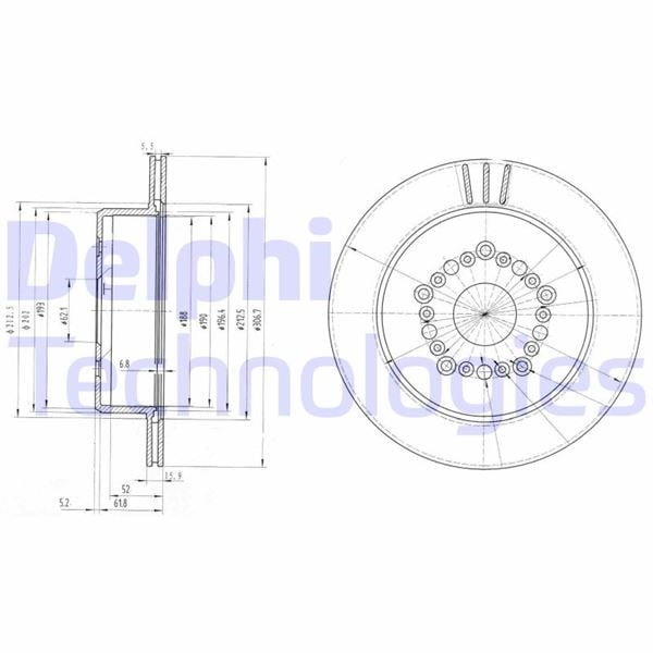 Fren Diski Çiftli Paket . Delikli Arka Lexus Gs300. Ls400. Sc300. Sc400 04/1991 > Delphı Bg3230