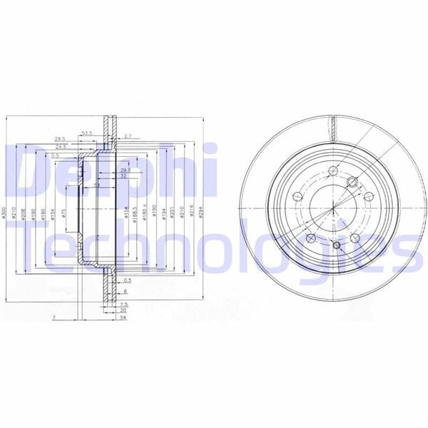 Fren Diski Çiftli Paket . Delikli Arka Bmw 540. M5 1989 > 06/1996 Delphı Bg3214