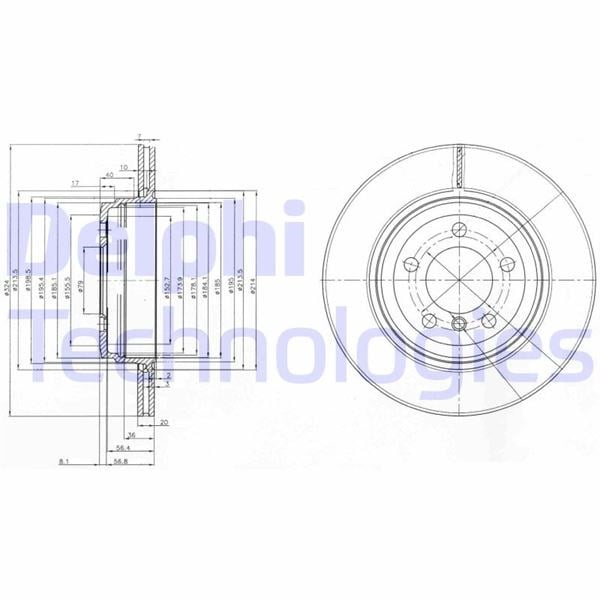 Fren Diski Çiftli Paket . Delikli Arka Bmw 730. 735 11/2001 > Delphı Bg3787