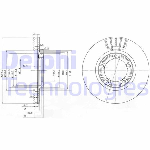 Fren Diski Çiftli Paket . Delikli Ön Mıtsubıshı L300. Spacegear 08/1994 > 12/2001 Delphı Bg3590