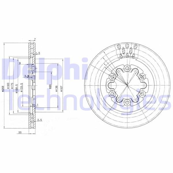 Fren Diski Çiftli Paket . Delikli Ön Mazda E2000. E2200 05/1985 > 12/1992 Delphı Bg2678