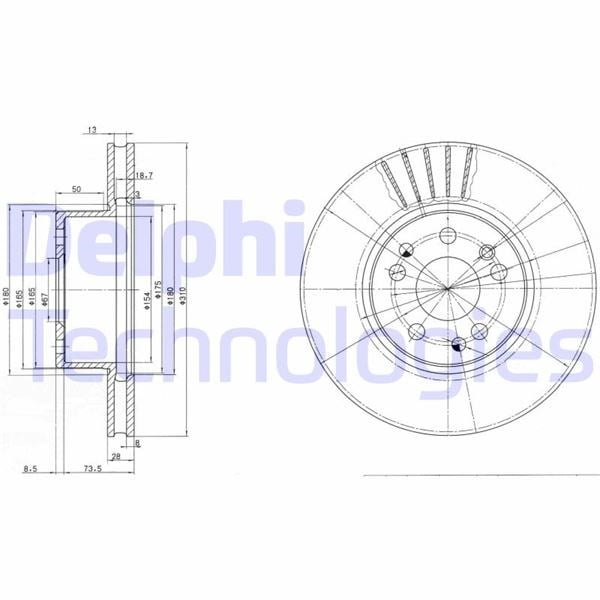 Fren Diski Çiftli Paket . Delikli Ön Mercedes 300. S280. S320 02/1991 > 01/1999 Delphı Bg2737