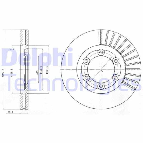 Fren Diski Çiftli Paket . Delikli Ön Mazda B2500. B2600 1999 > Delphı Bg4105
