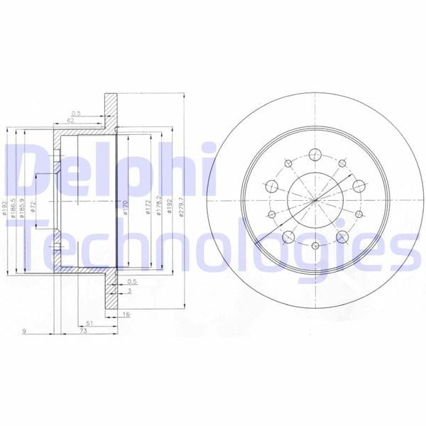 Fren Diski Çiftli Paket . Deliksiz Arka Cıtroen // Fıat // Peugeot; Jumper. Relay // Ducato // Boxe R 01/2000 > Delphı Bg3853