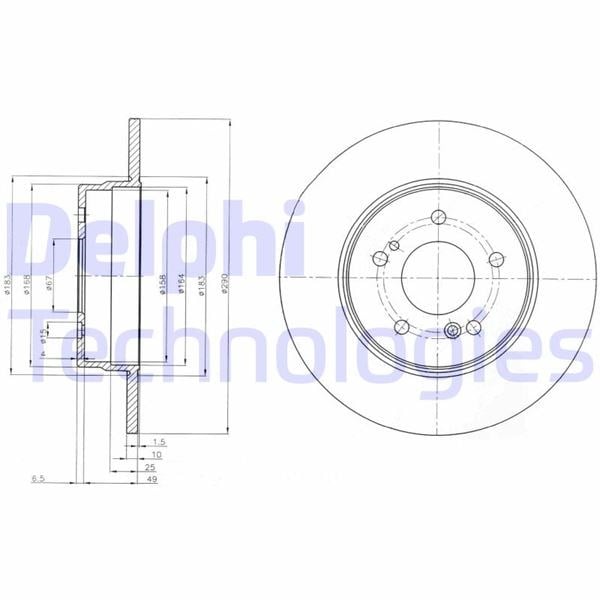 Fren Diski Çiftli Paket . Deliksiz Arka Mercedes Sl280. Sl320. Sl500 06/1993 > Delphı Bg3601