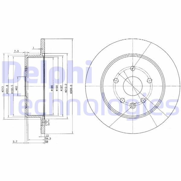 Fren Diski Çiftli Paket . Deliksiz Arka Lexus Gs300. Gs400. Gs430. Is200. Is300. Sc430 08/1997 > Delphı Bg3907