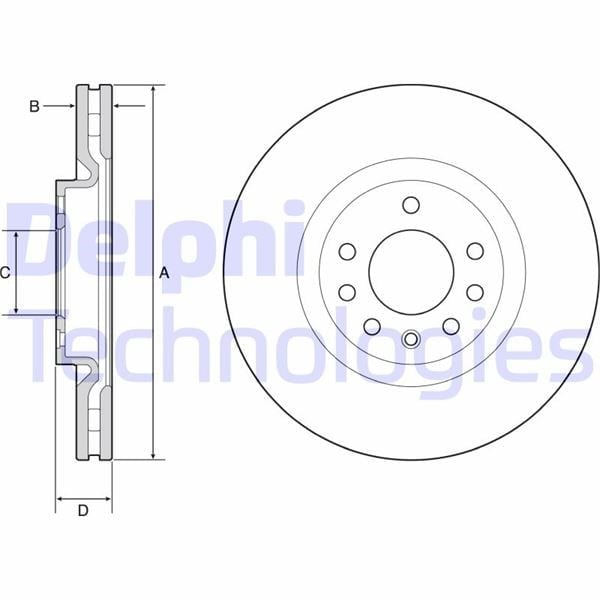 Fren Diski Çiftli Paket - Boyalı. Delikli Ön Opel Corsa 06/2011 > 03/2015 Delphı Bg4944c