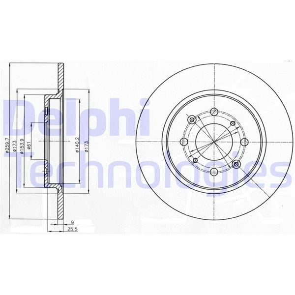 Fren Diski Çiftli Paket - Boyalı. Deliksiz Arka Honda Insıght 04/2009 > Delphı Bg4385c