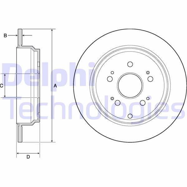 Fren Diski Çiftli Paket - Boyalı. Deliksiz Arka Honda Cr-V 01/2012 > Delphı Bg4694c