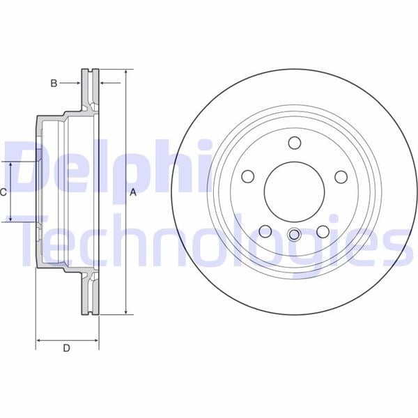 Fren Diski Çiftli Paket - Boyalı. Delikli Arka Bmw 123 10/2007 > Delphı Bg4946c