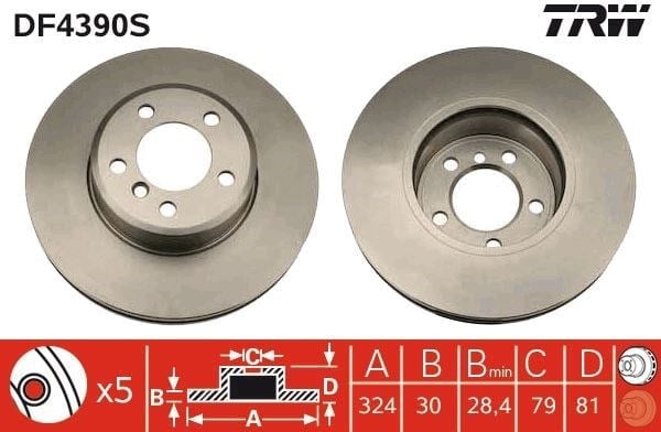 Fren Dıskı On Adet Bmw E65 E66 02>08 Trw Df4390s