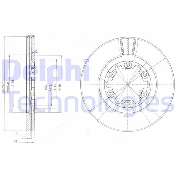 Fren Diski Ön Ford Ranger 98> 4X4 Çap: 274Mm Delphı Bg3809
