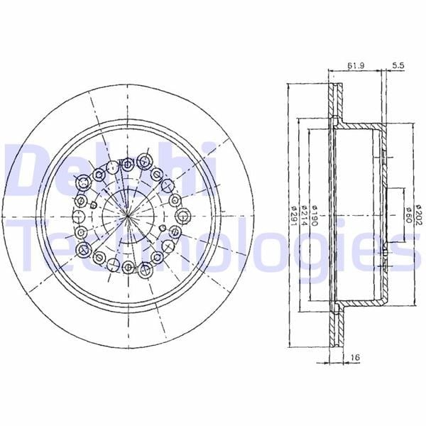 Fren Diski Ön Ford Transit 92> T12-M12 Çap: 254 Mm Delphı Bg2662