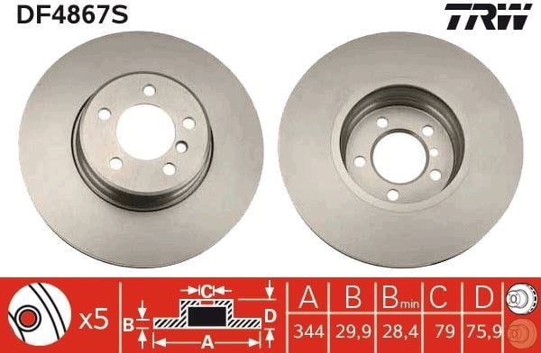 Fren Dıskı On Land Rover Range Rover Iıı Vogue L322 05>12 Trw Df4867s