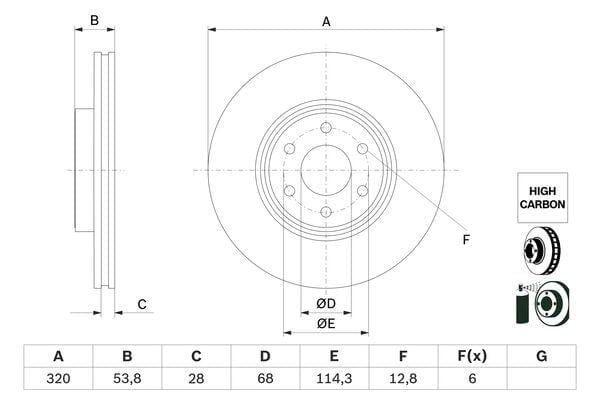 Fren Dıskı On Mercedes X-Class W470 Bosch 0986479H29