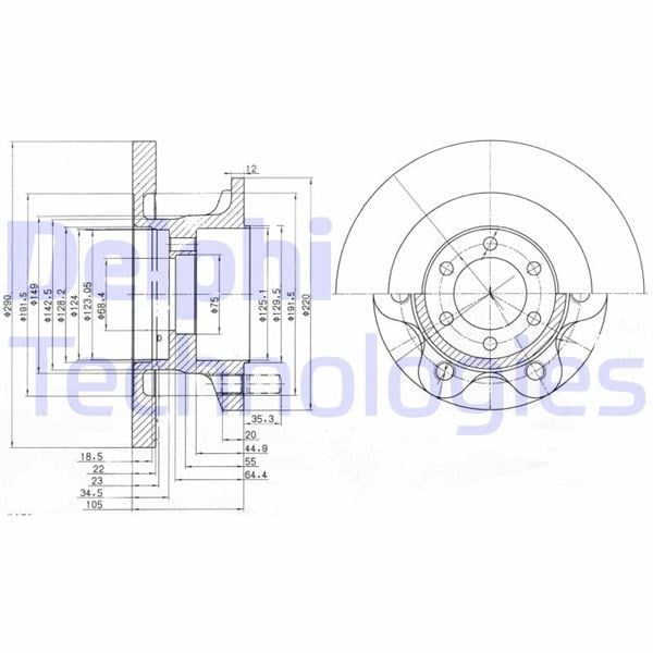 Fren Diski Tekli Paket . Deliksiz Ön Iveco Daıly 1996 > 05/2006 Delphı Bg9722