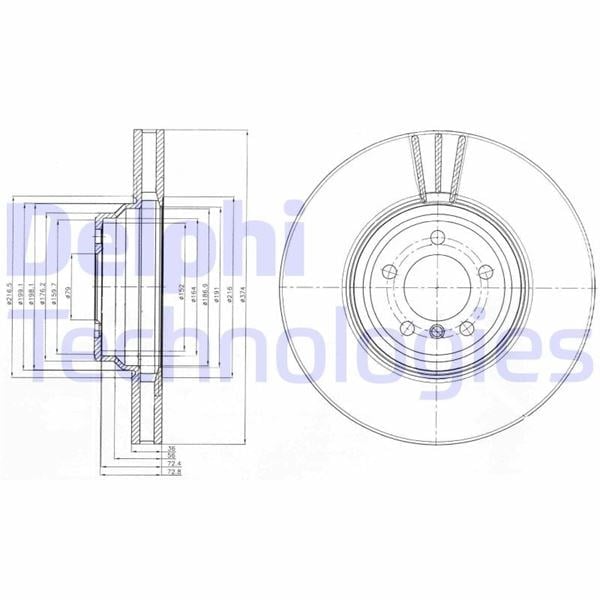 Fren Diski Tekli Paket . Delikli Ön Bmw 760 01/2003 > 12/2009 Delphı Bg9915
