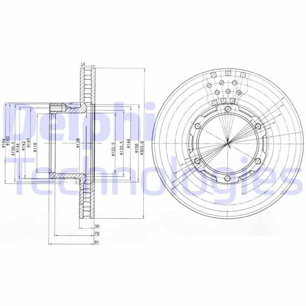 Fren Diski Tekli Paket . Delikli Ön Mercedes 608. 609. 709. 711 1986 > 07/1996 Delphı Bg473