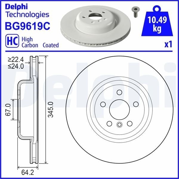 Fren Diski Tekli Paket - Boyalı. Deliksiz Delphı Bg9619c