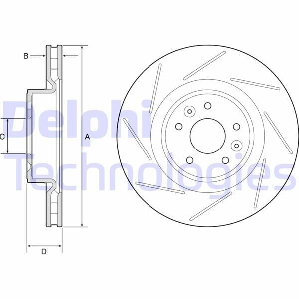 Fren Diski Tekli Paket - Boyalı. Delikli Ön Renault Megane 11/2008 > 12/2015 Delphı Bg9224c