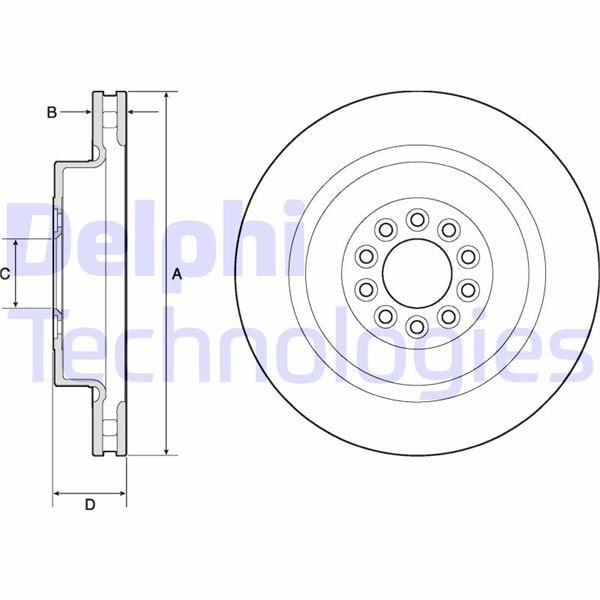 Fren Diski Tekli Paket - Boyalı. Delikli Ön Jaguar S Type. Xj 01/2002 > 01/2006 Delphı Bg9182c