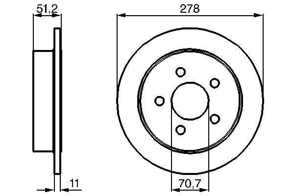 Fren Diski. Arka. 278 / 11-9 Mm Bosch 0986478487