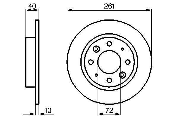 Fren Diski. Arka. 261 /10-9 Mm Bosch 0986479018