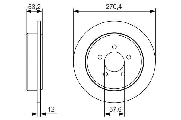 Fren Diski. Arka. 27 Mm / 12-1.4 Mm Bosch 0986479A80