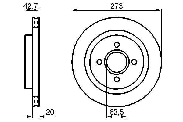 Fren Diski. Arka. 273.0 /20.0-18.0 Mm Bosch 0986478816