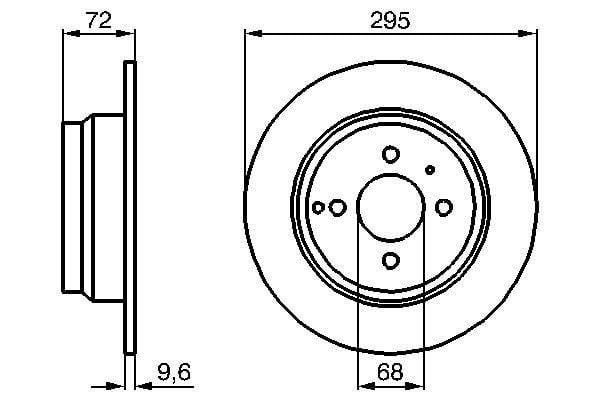 Fren Diski. Arka. 295.0 /9.6-8.4 Mm Bosch 0986478640