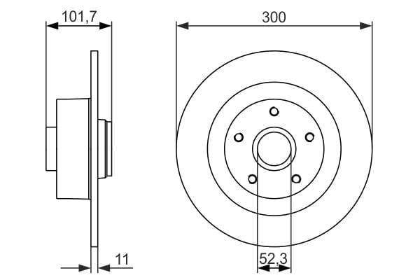 Fren Diski. Arka. 300 /11-9.5 Mm . Rulmanlı. Abs Sensörlü Bosch 0986479573