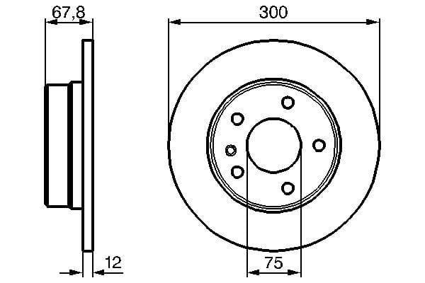 Fren Diski. Arka. 300 / 12-10.4 Mm . Yüksek Karbon Alaşımlı Bosch 0986478322