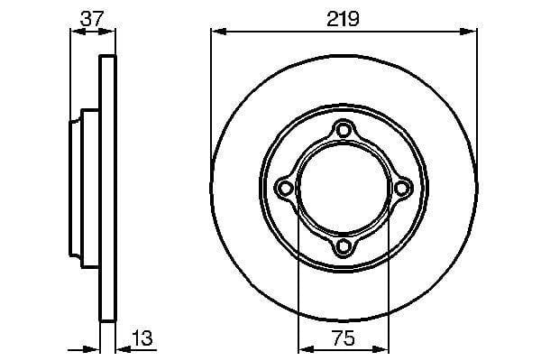 Fren Diski. Ön. 219 / 13-11 Mm Bosch 0986478429