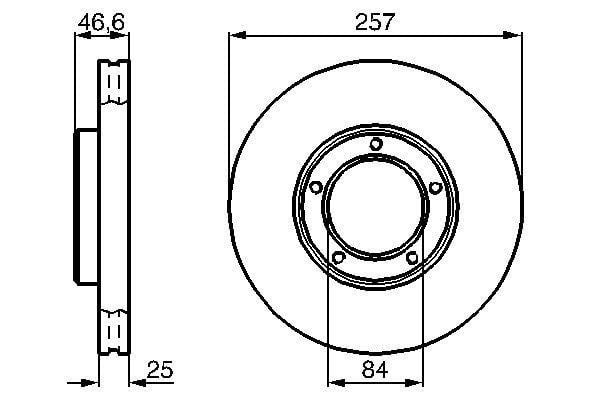 Fren Diski. Ön. 257 / 25-24 Mm Bosch 0986478397