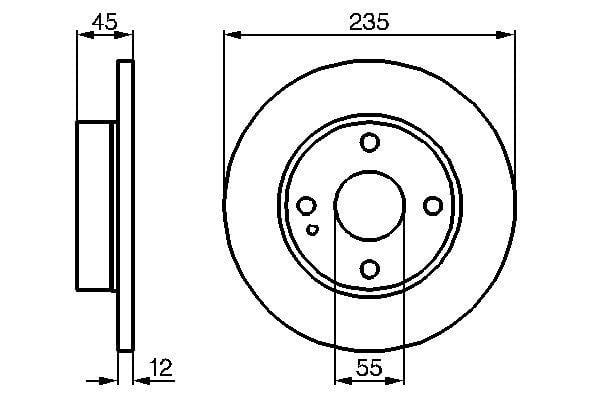 Fren Diski. Ön. 235.0 /12.0-10.0 Mm Bosch 0986478252