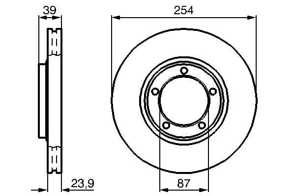 Fren Diski. Ön. 254 /24-22.4 Mm . Hava Kanallı Bosch 0986478714