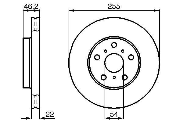 Fren Diski. Ön. 255.0 /22.0-20.0 Mm Bosch 0986478725
