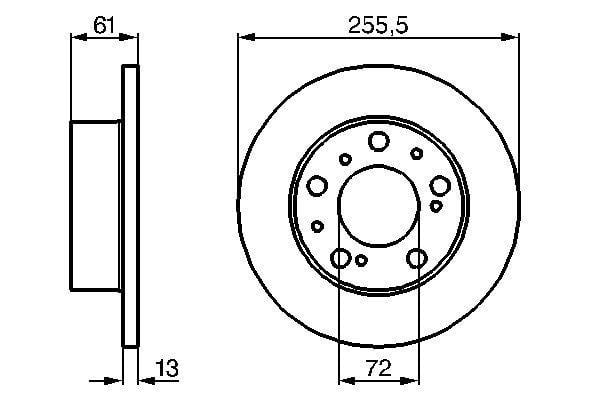 Fren Diski. Ön. 257 /12-10.8 Mm Bosch 0986478067