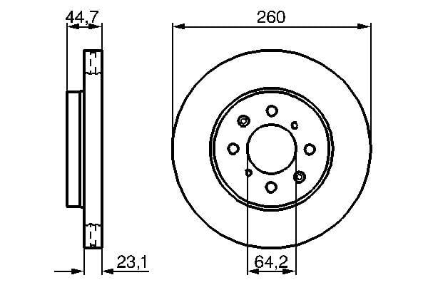 Fren Diski. Ön. 260 /23-21 Mm . Hava Kanallı Bosch 0986479226