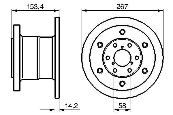 Fren Diski. Ön. 267 /14.5-12.5 Mm Bosch 0986478647