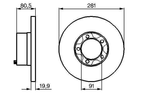 Fren Diski. Ön. 281 / 19.9-18 Mm Bosch 0986478138