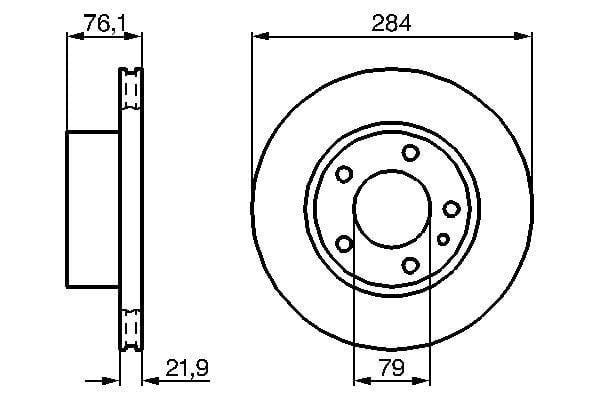 Fren Diski. Ön. 284 / 21.9-20.4 Mm . Hava Kanallı Bosch 0986478043