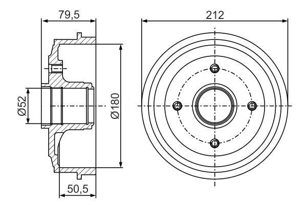 Fren Kampanası - 180 / 53.5 Mm Bosch 0986477153