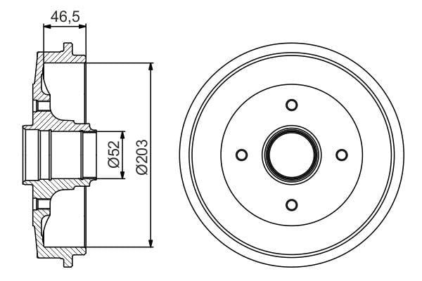 Fren Kampanası 203 / 46.5 Mm Bosch 0986477253