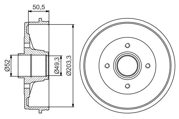 Fren Kampanası - 203.3 / 51 Mm Bosch 0986477197