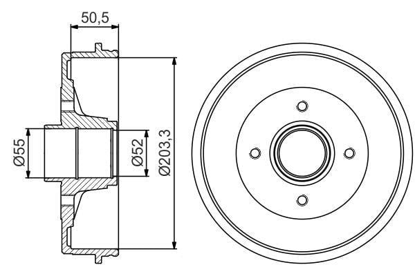 Fren Kampanası 203.3 / 50.5 Mm Bosch 0986477173