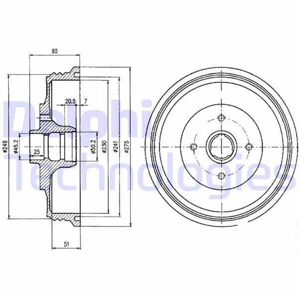 Fren Kampanası Arka Seat Inca / Vw Caddy 96>01/04 Delphı Bf430