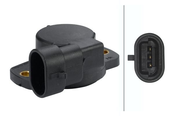 Gaz Kelebeği Konumu Sensörü.5V.Siyah.Sürtünme Potansiyometresi.Alfa Romeo/Dacia/Fiat/Lancia/Renault Hella 6Px008476451